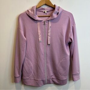 Laura Zip Up Hoodie Sweatshirt Light Purple